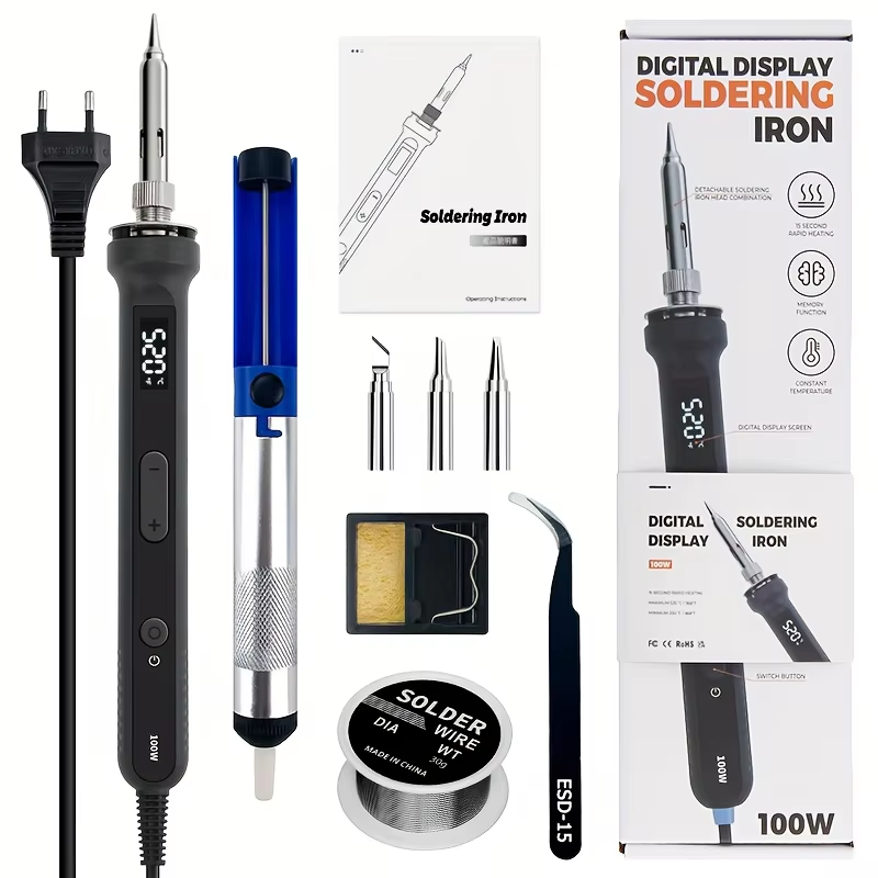 Diy Electronics Toys - 100W digitale soldeerboutset, elektrisch lasgereedschap met
