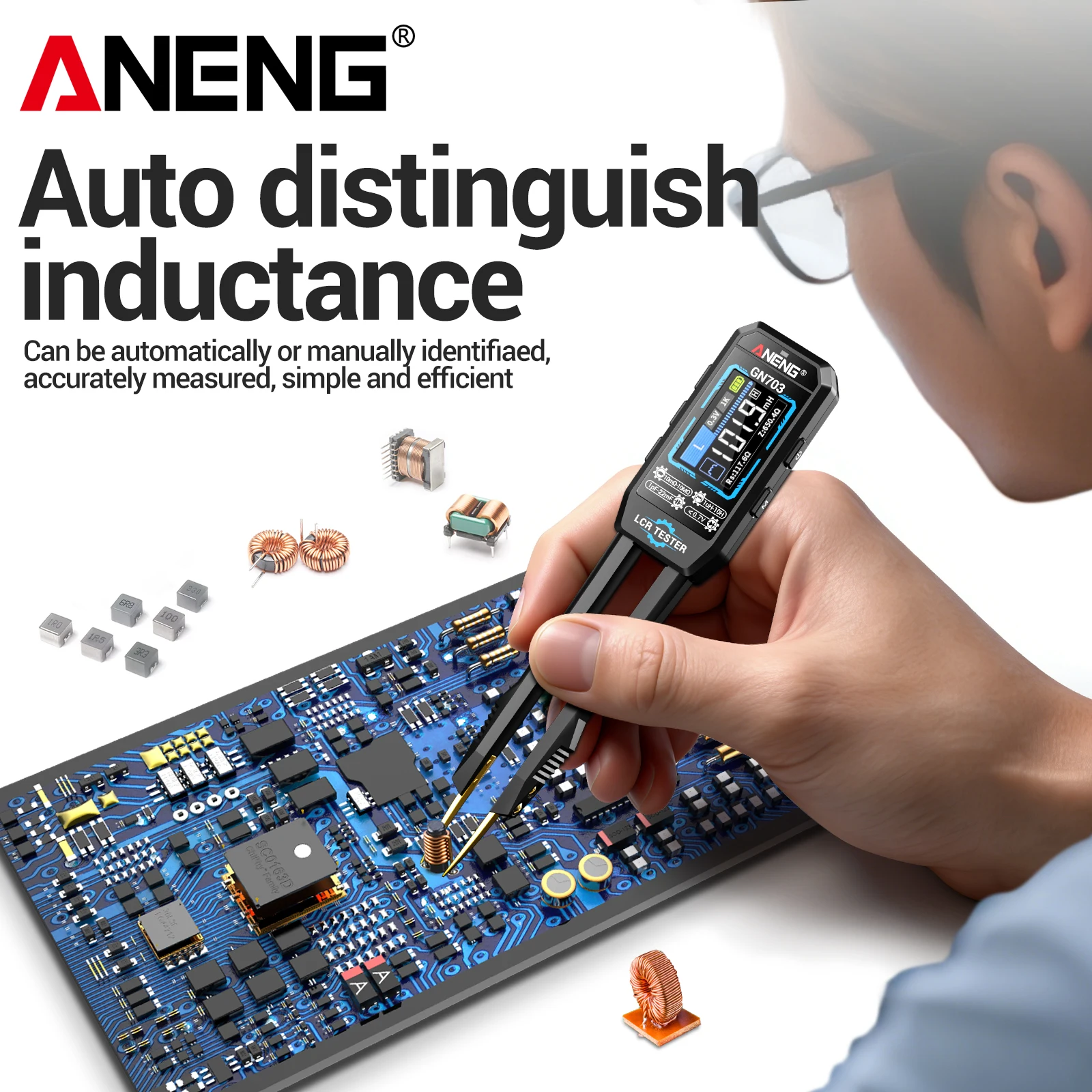 Logic Analyzer Usb - ANENG GN703 USB Oplaadbare Draagbare Digitale