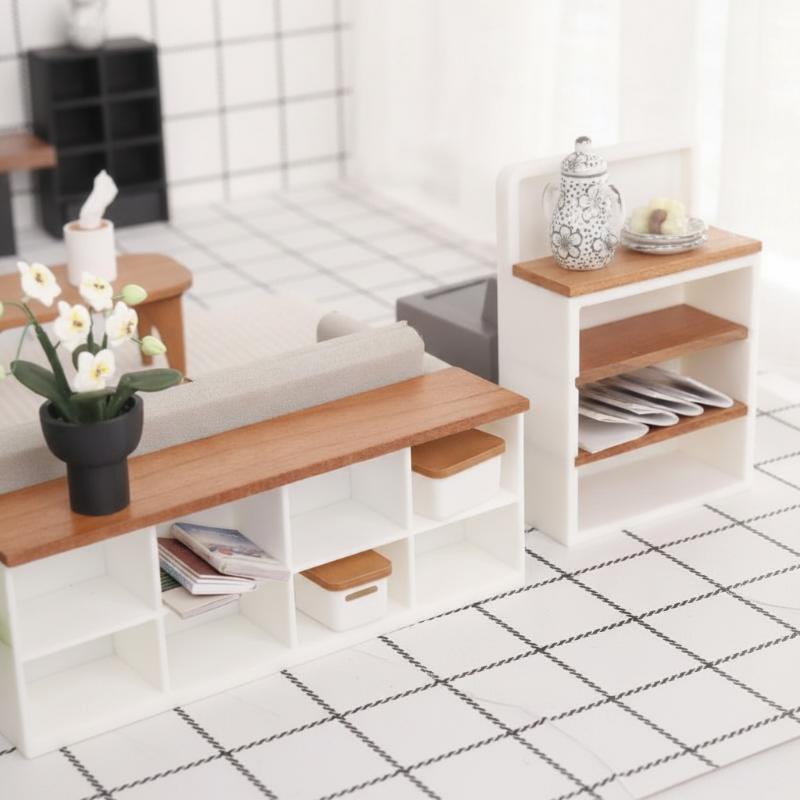 Diy Electronics Housing - Miniatuur Sideboard/TV-Kast 1/12 Poppenhuis Opbergrek Scène
