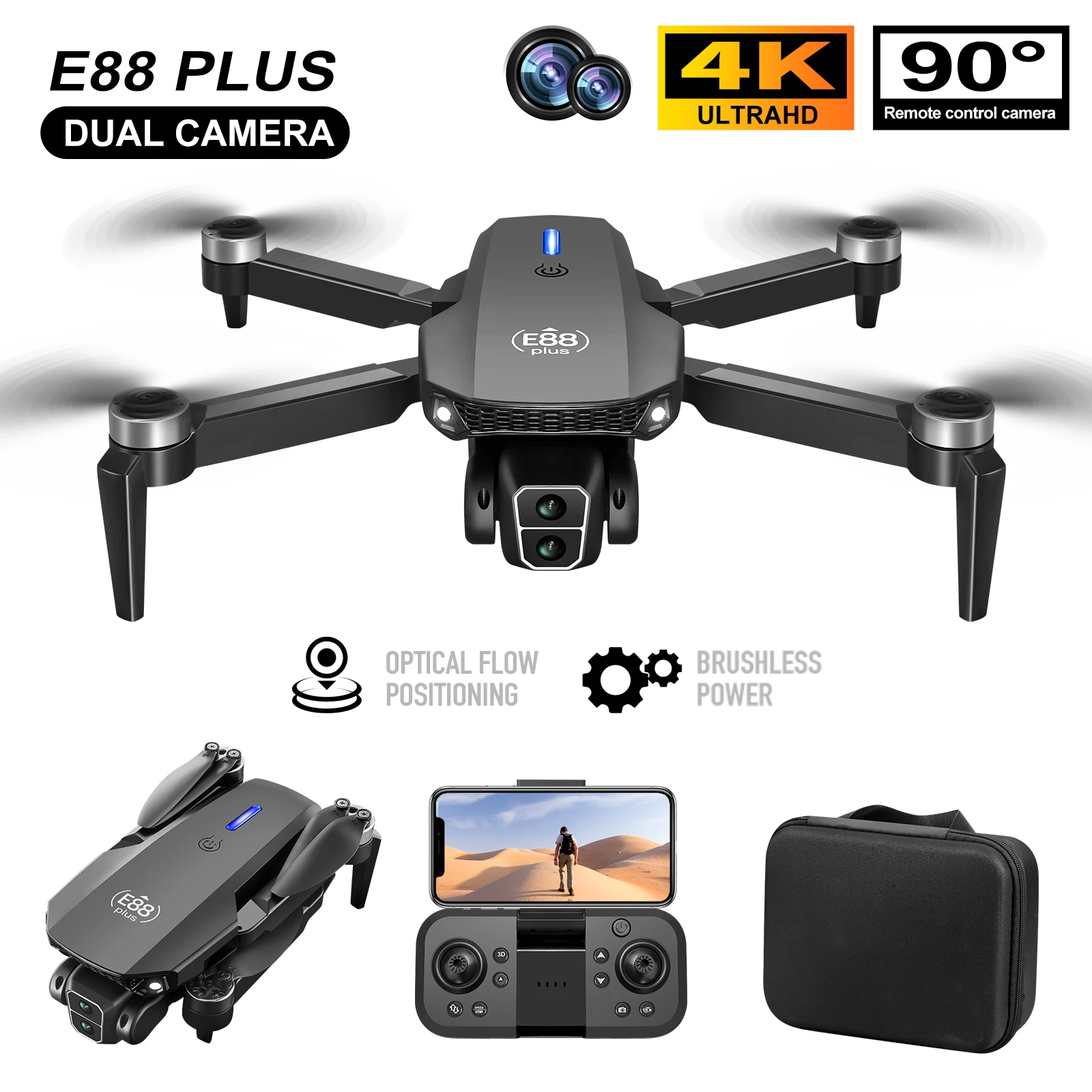 Nieuwe E88 Plus Quadcopter Dro - Diy Drone Electronics recensie en prijs